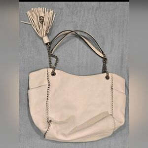 MK Chelsea Soft White Leather Tote Shoulder Bag.
